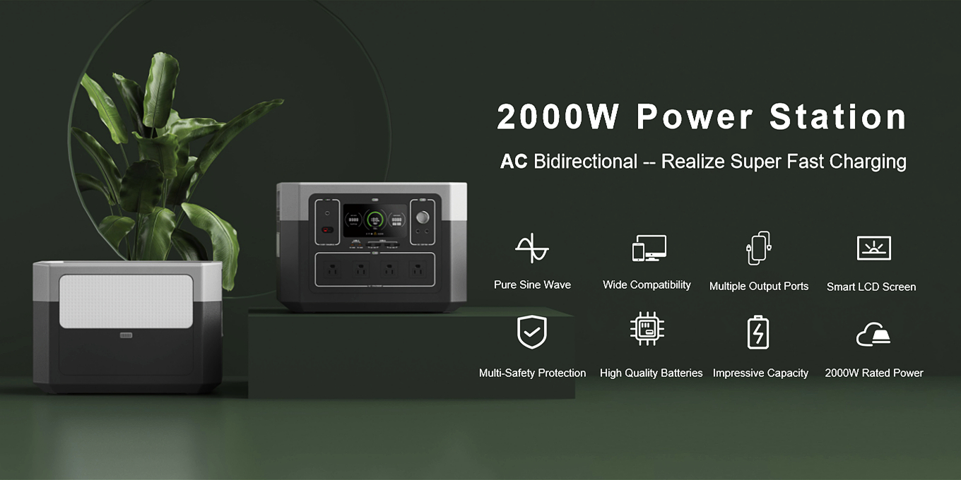 2000 Вт High Capacity Solar Generator For Multi Way Charging